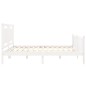 vidaXL Giroletto con Testiera Bianco 180x200 cm in Legno Massello vidaXL Giroletto con Testiera Bianco 180x200 cm in Legno Massello