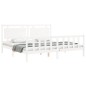 vidaXL Giroletto con Testiera Bianco 200x200 cm in Legno Massello vidaXL Giroletto con Testiera Bianco 200x200 cm in Legno Massello