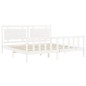 vidaXL Giroletto con Testiera Bianco 200x200 cm in Legno Massello vidaXL Giroletto con Testiera Bianco 200x200 cm in Legno Massello