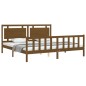 vidaXL Giroletto con Testiera Miele 200x200 cm in Legno Massello vidaXL Giroletto con Testiera Miele 200x200 cm in Legno Massello