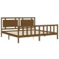 vidaXL Giroletto con Testiera Miele 200x200 cm in Legno Massello vidaXL Giroletto con Testiera Miele 200x200 cm in Legno Massello