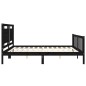 vidaXL Giroletto con Testiera Nero 200x200 cm in Legno Massello vidaXL Giroletto con Testiera Nero 200x200 cm in Legno Massello