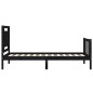 vidaXL Giroletto con Testiera Nero 90x190 cm in Legno Massello vidaXL Giroletto con Testiera Nero 90x190 cm in Legno Massello
