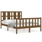 vidaXL Giroletto con Testiera Miele 4FT Small Double in Legno Massello vidaXL Giroletto con Testiera Miele 4FT Small Double in Legno Massello