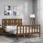 vidaXL Giroletto con Testiera Miele 4FT Small Double in Legno Massello vidaXL Giroletto con Testiera Miele 4FT Small Double in Legno Massello