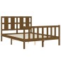 vidaXL Giroletto con Testiera Miele 4FT Small Double in Legno Massello vidaXL Giroletto con Testiera Miele 4FT Small Double in Legno Massello