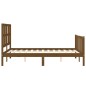 vidaXL Giroletto con Testiera Miele 4FT Small Double in Legno Massello vidaXL Giroletto con Testiera Miele 4FT Small Double in Legno Massello