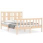 vidaXL Giroletto con Testiera 140x190 cm in Legno Massello vidaXL Giroletto con Testiera 140x190 cm in Legno Massello