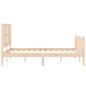 vidaXL Giroletto con Testiera 140x190 cm in Legno Massello vidaXL Giroletto con Testiera 140x190 cm in Legno Massello