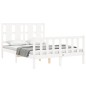 vidaXL Giroletto con Testiera Bianco 140x190 cm in Legno Massello