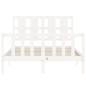 vidaXL Giroletto con Testiera Bianco 140x190 cm in Legno Massello