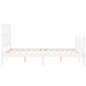 vidaXL Giroletto con Testiera Bianco 140x190 cm in Legno Massello