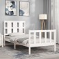vidaXL Giroletto senza Materasso Bianco 90x200 cm Legno Massello Pino vidaXL Giroletto senza Materasso Bianco 90x200 cm Legno Massello Pino