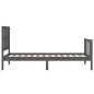 vidaXL Giroletto con Testiera Grigio 100x200 cm in Legno Massello vidaXL Giroletto con Testiera Grigio 100x200 cm in Legno Massello