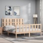 vidaXL Giroletto con Testiera 5FT King Size in Legno Massello vidaXL Giroletto con Testiera 5FT King Size in Legno Massello
