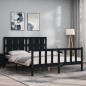 vidaXL Giroletto con Testiera Nero King Size in Legno Massello vidaXL Giroletto con Testiera Nero King Size in Legno Massello