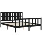 vidaXL Giroletto con Testiera Nero King Size in Legno Massello vidaXL Giroletto con Testiera Nero King Size in Legno Massello