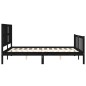 vidaXL Giroletto con Testiera Nero King Size in Legno Massello vidaXL Giroletto con Testiera Nero King Size in Legno Massello