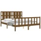 vidaXL Giroletto con Testiera Miele 160x200 cm Legno Massello