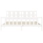 vidaXL Giroletto con Testiera Bianco 200x200 cm in Legno Massello vidaXL Giroletto con Testiera Bianco 200x200 cm in Legno Massello