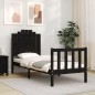 vidaXL Giroletto con Testiera Nero 2FT6 Small Single in Legno Massello vidaXL Giroletto con Testiera Nero 2FT6 Small Single in Legno Massello