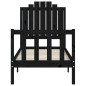 vidaXL Giroletto con Testiera Nero 2FT6 Small Single in Legno Massello vidaXL Giroletto con Testiera Nero 2FT6 Small Single in Legno Massello
