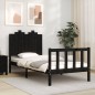 vidaXL Giroletto con Testiera Nero 90x190 cm in Legno Massello vidaXL Giroletto con Testiera Nero 90x190 cm in Legno Massello