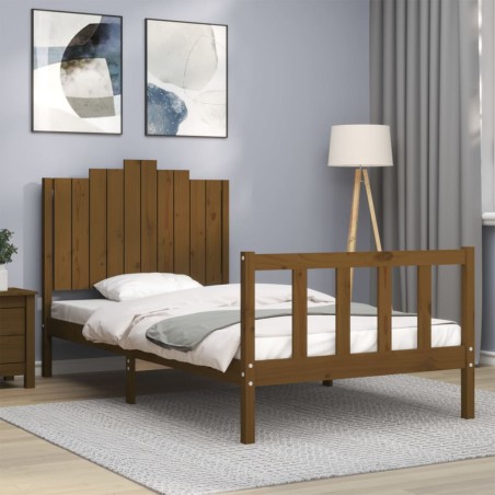 vidaXL Giroletto con Testiera Miele 100x200 cm in Legno Massello
