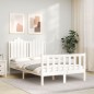 vidaXL Giroletto con Testiera Bianco 120x200 cm in Legno Massello vidaXL Giroletto con Testiera Bianco 120x200 cm in Legno Massello