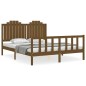 vidaXL Giroletto con Testiera Miele 5FT King Size in Legno Massello vidaXL Giroletto con Testiera Miele 5FT King Size in Legno Massello