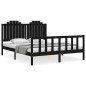 vidaXL Giroletto con Testiera Nero 5FT King Size in Legno Massello