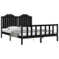 vidaXL Giroletto con Testiera Nero 5FT King Size in Legno Massello