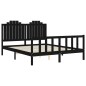 vidaXL Giroletto con Testiera Nero 5FT King Size in Legno Massello