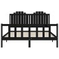 vidaXL Giroletto con Testiera Nero 5FT King Size in Legno Massello