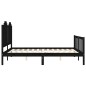 vidaXL Giroletto con Testiera Nero 5FT King Size in Legno Massello