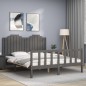 vidaXL Giroletto con Testiera Grigio 160x200 cm Legno Massello vidaXL Giroletto con Testiera Grigio 160x200 cm Legno Massello