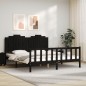 vidaXL Giroletto con Testiera Nero 180x200 cm in Legno Massello