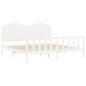 vidaXL Giroletto con Testiera Bianco 200x200 cm in Legno Massello vidaXL Giroletto con Testiera Bianco 200x200 cm in Legno Massello