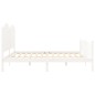 vidaXL Giroletto con Testiera Bianco 200x200 cm in Legno Massello vidaXL Giroletto con Testiera Bianco 200x200 cm in Legno Massello