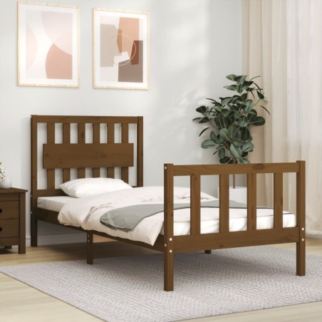 vidaXL Giroletto con Testiera Miele 3FT Single in Legno Massello