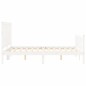 vidaXL Giroletto con Testiera Bianco 4FT Small Double Legno Massello vidaXL Giroletto con Testiera Bianco 4FT Small Double Legno Massello