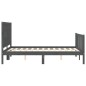vidaXL Giroletto con Testiera Grigio 4FT Small Double Legno Massello vidaXL Giroletto con Testiera Grigio 4FT Small Double Legno Massello