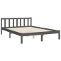 vidaXL Giroletto con Testiera Grigio 4FT Small Double Legno Massello vidaXL Giroletto con Testiera Grigio 4FT Small Double Legno Massello