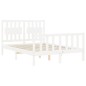 vidaXL Giroletto con Testiera Bianco 140x190 cm in Legno Massello vidaXL Giroletto con Testiera Bianco 140x190 cm in Legno Massello