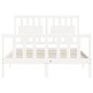vidaXL Giroletto con Testiera Bianco 140x190 cm in Legno Massello vidaXL Giroletto con Testiera Bianco 140x190 cm in Legno Massello