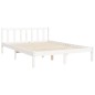 vidaXL Giroletto con Testiera Bianco 140x190 cm in Legno Massello vidaXL Giroletto con Testiera Bianco 140x190 cm in Legno Massello