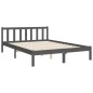 vidaXL Giroletto con Testiera Grigio 140x190 cm in Legno Massello vidaXL Giroletto con Testiera Grigio 140x190 cm in Legno Massello