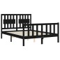 vidaXL Giroletto con Testiera Nero 140x190 cm in Legno Massello vidaXL Giroletto con Testiera Nero 140x190 cm in Legno Massello