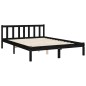 vidaXL Giroletto con Testiera Nero 140x190 cm in Legno Massello vidaXL Giroletto con Testiera Nero 140x190 cm in Legno Massello