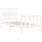 vidaXL Giroletto con Testiera Bianco 90x200 cm in Legno Massello vidaXL Giroletto con Testiera Bianco 90x200 cm in Legno Massello